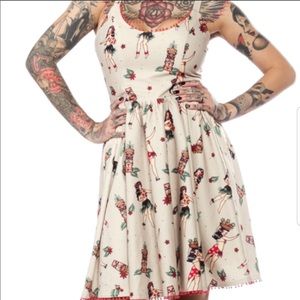 NWT Sourpuss Sweets Hula Gals Skater Dress Pinup